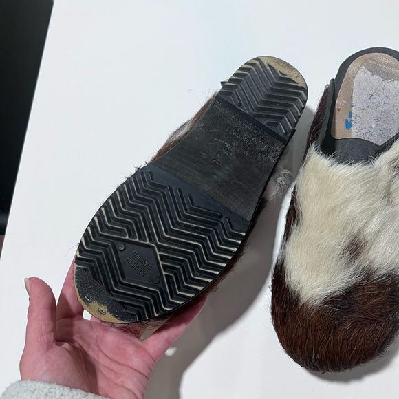 Tessa flex clogs in animal print cow cowhide made in Sweden wooden clog - Picture 7 of 9